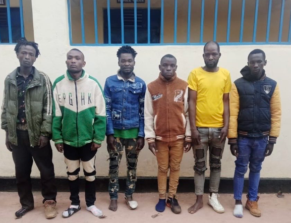 File image of six suspects arrested in Meru.